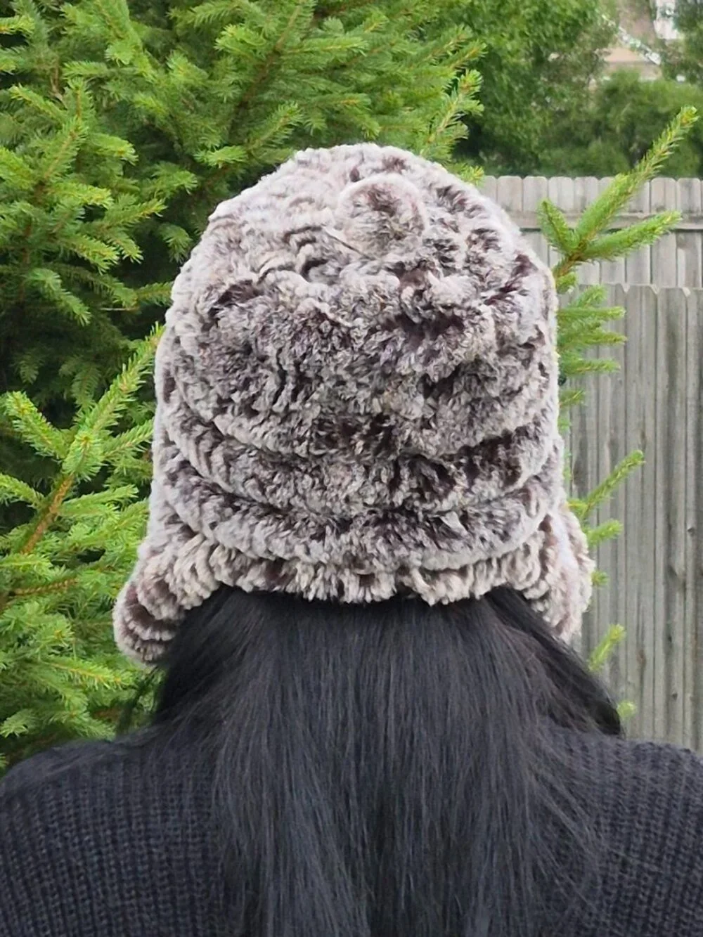 Brown Real Rex Rabbit Fur Hat, Unisex Winter Earflap Hat